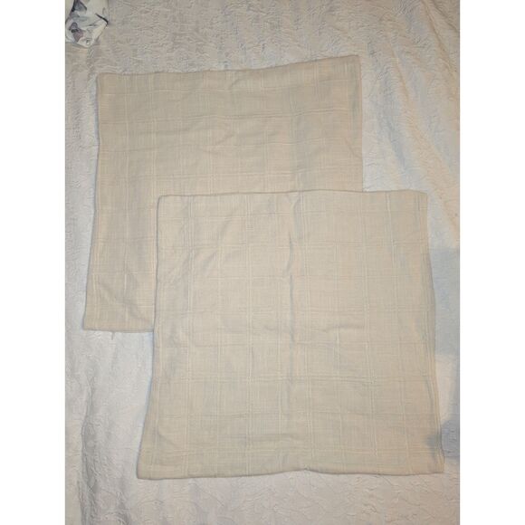 🛋️ NWOT Hckot Checkered Linen Blend Throw Pillow Covers 20" Set of 2 - Picture 4 of 6